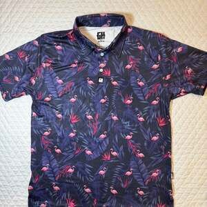 Greater Half Flamingo Golf Polo Shirt for Men